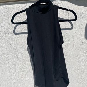 Black mock neck bodysuit